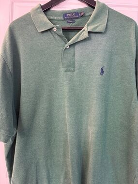 Polo by Ralph Lauren Green Cotton Polo with Navy Pony Classic Fit XL